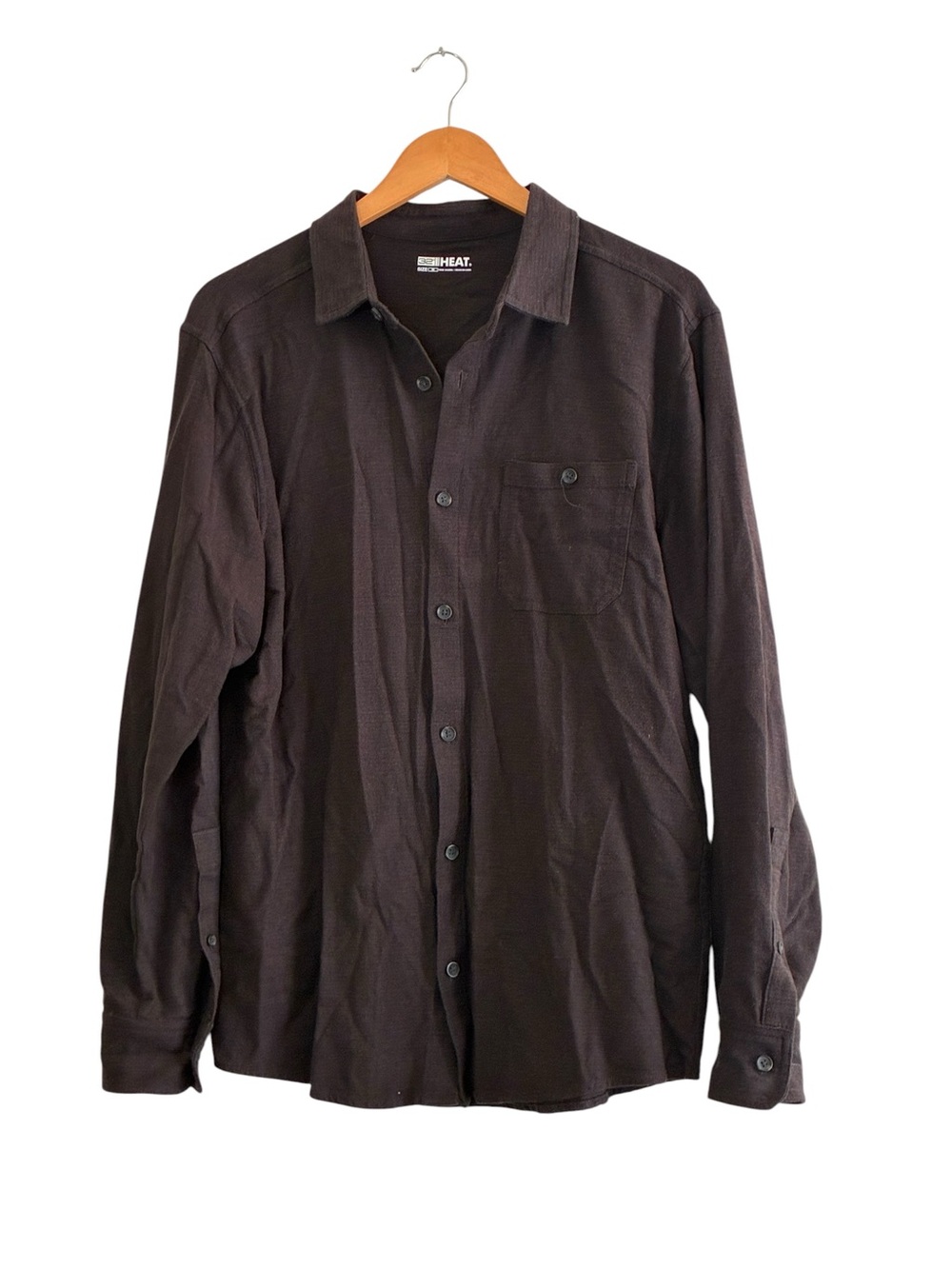 32 Degrees | LIKE NEW black cotton rayon button front long sleeve shirt medium